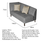 Divã Recamier Heitor 140cm Com Almofada Lado Direito Suede -