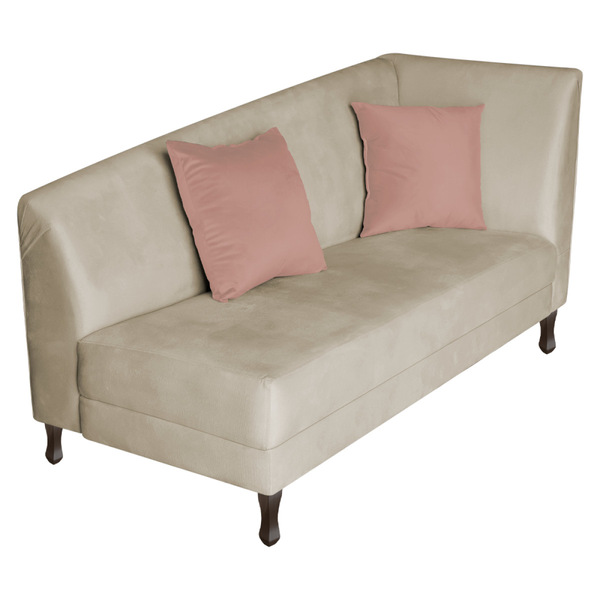 Divã Recamier Heitor 140cm Com Almofada Lado Esquerdo Suede -