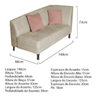 Divã Recamier Heitor 140cm Com Almofada Lado Esquerdo Suede -