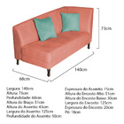 Divã Recamier Heitor 140cm Com Almofada Lado Esquerdo Suede -