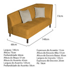 Divã Recamier Heitor 140cm Com Almofada Lado Esquerdo Suede -