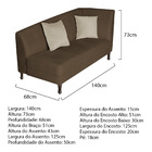 Divã Recamier Heitor 140cm Com Almofada Lado Esquerdo Suede -