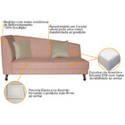 Divã Recamier Heitor 160cm Com Almofada Lado Direito Suede -