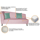 Divã Recamier Heitor 160cm Com Almofada Lado Direito Suede -