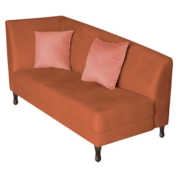 Divã Recamier Heitor 160cm Com Almofada Lado Direito Suede -