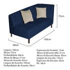 Divã Recamier Heitor 160cm Com Almofada Lado Esquerdo Suede -