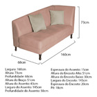 Divã Recamier Heitor 160cm Com Almofada Lado Esquerdo Suede -