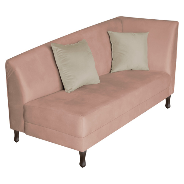 Divã Recamier Heitor 160cm Com Almofada Lado Esquerdo Suede -