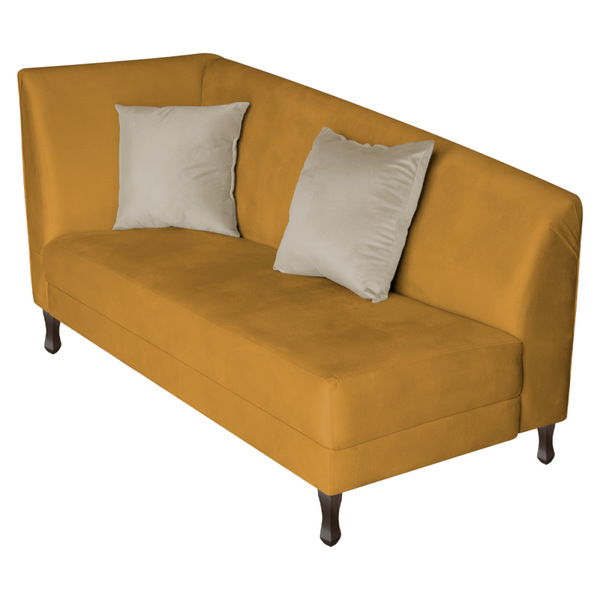 Divã Recamier Heitor 185cm Com Almofada Lado Direito Suede -