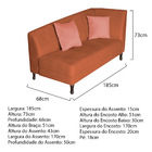 Divã Recamier Heitor 185cm Com Almofada Lado Esquerdo Suede -