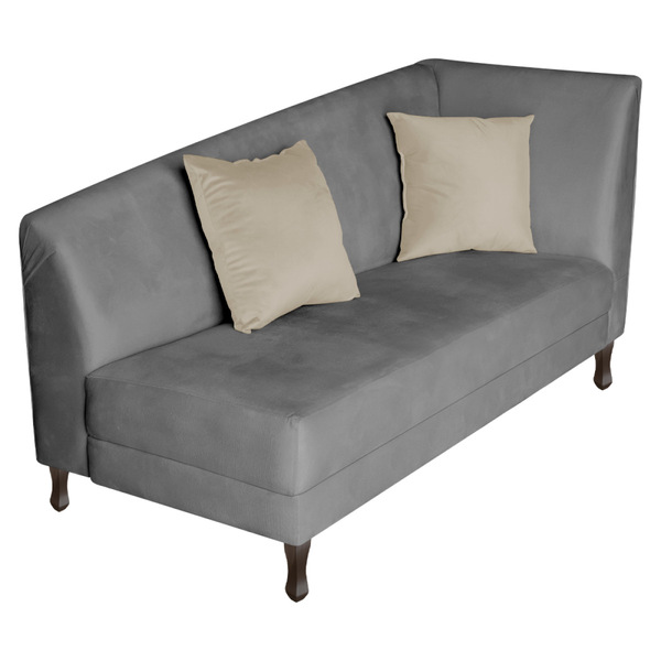 Divã Recamier Heitor 185cm Com Almofada Lado Esquerdo Suede -
