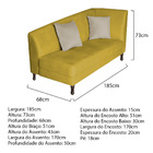 Divã Recamier Heitor 185cm Com Almofada Lado Esquerdo Suede -