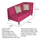 Divã Recamier Heitor 185cm Com Almofada Lado Esquerdo Suede -