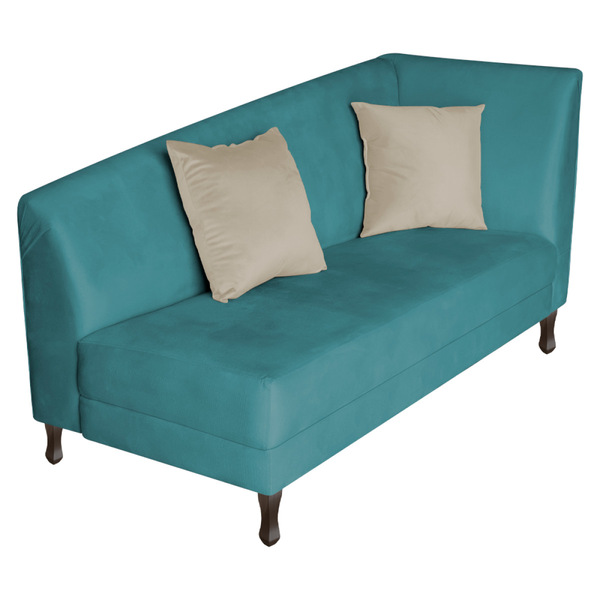 Divã Recamier Heitor 185cm Com Almofada Lado Esquerdo Suede -