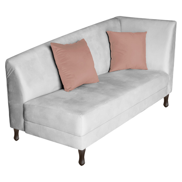 Divã Recamier Heitor 185cm Com Almofada Lado Esquerdo Suede -