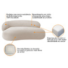 Divã Recamier Luxo Decorativo Canadá 150cm Lado Direito Linho