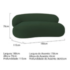 Divã Recamier Luxo Decorativo Canadá 180cm Lado Direito Linho