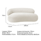 Divã Recamier Luxo Decorativo Canadá 200cm Lado Direito Boucl