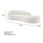 Divã Recamier Orgânico França 140cm Lado Direito Bouclé - Ama