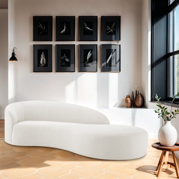 Divã Recamier Orgânico França 140cm Lado Direito Bouclé - Doc