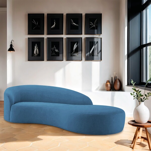 Divã Recamier Orgânico França 140cm Lado Direito Linho - Amar