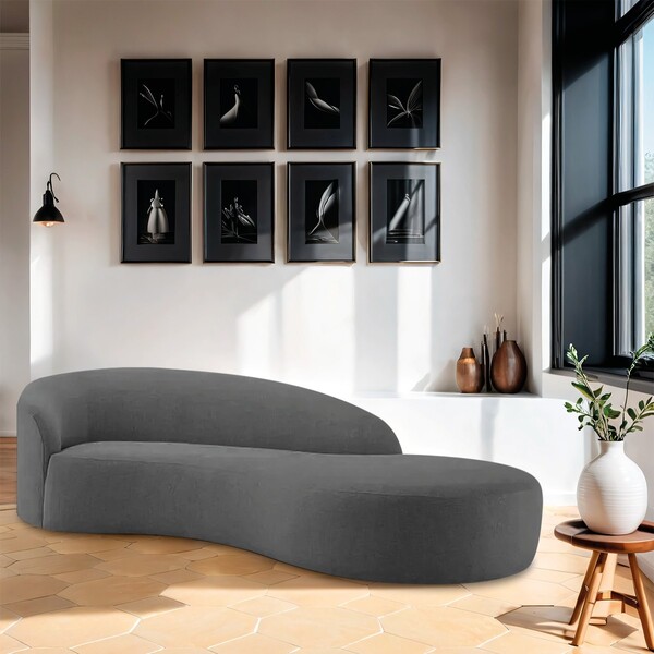 Divã Recamier Orgânico França 140cm Lado Direito Linho - Amar