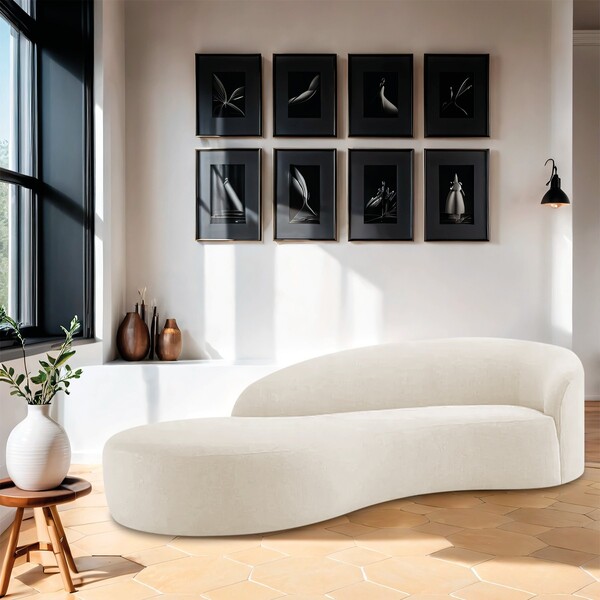 Divã Recamier Orgânico França 140cm Lado Esquerdo Bouclé - Do