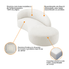 Divã Recamier Orgânico França 160cm Lado Direito Bouclé - Ama