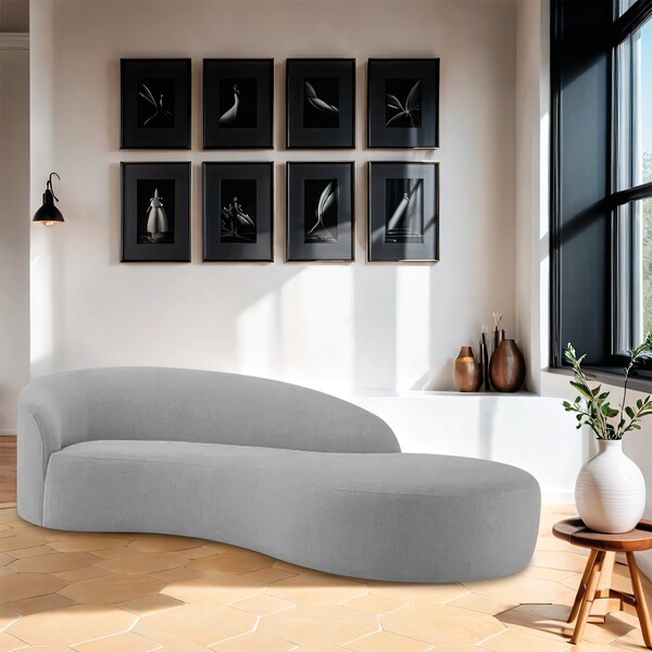 Divã Recamier Orgânico França 160cm Lado Direito Linho - Doce