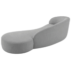 Divã Recamier Orgânico França 160cm Lado Direito Linho - Doce