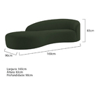 Divã Recamier Orgânico França 160cm Lado Esquerdo Linho - Ama