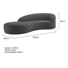 Divã Recamier Orgânico França 160cm Lado Esquerdo Linho - Ama