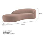 Divã Recamier Orgânico França 160cm Lado Esquerdo Linho - Doc