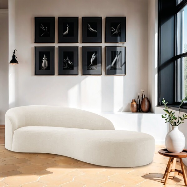 Divã Recamier Orgânico França 180cm Lado Direito Bouclé - Ama