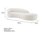 Divã Recamier Orgânico França 180cm Lado Direito Bouclé - Doc