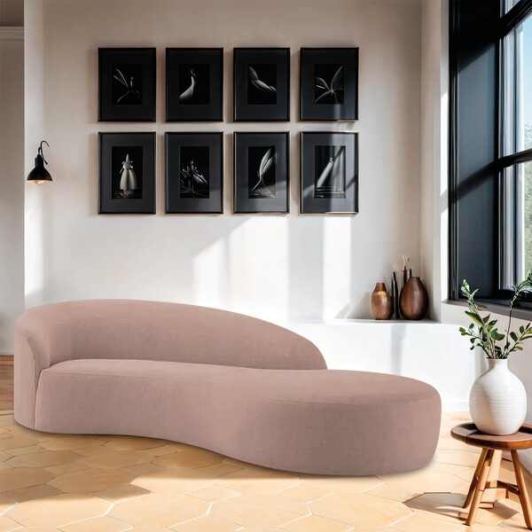 Divã Recamier Orgânico França 180cm Lado Direito Linho - Amar