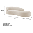 Divã Recamier Orgânico França 180cm Lado Direito Linho - Doce