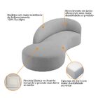 Divã Recamier Orgânico França 180cm Lado Esquerdo Linho - Ama