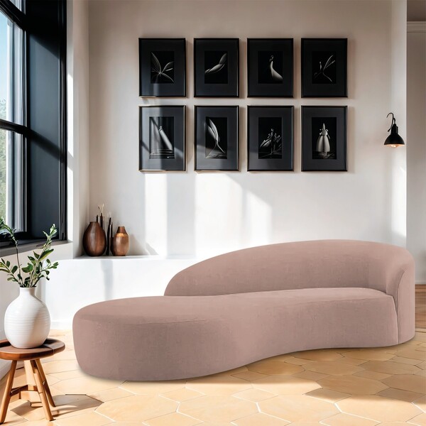 Divã Recamier Orgânico França 180cm Lado Esquerdo Linho - Ama