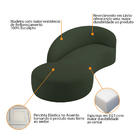 Divã Recamier Orgânico França 180cm Lado Esquerdo Linho - Ama