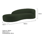 Divã Recamier Orgânico França 180cm Lado Esquerdo Linho - Ama