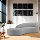 Divã Recamier Orgânico França 180cm Lado Esquerdo Linho - Doc