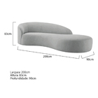 Divã Recamier Orgânico França 200cm Lado Direito Bouclé - Ama