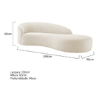 Divã Recamier Orgânico França 200cm Lado Direito Bouclé - Ama