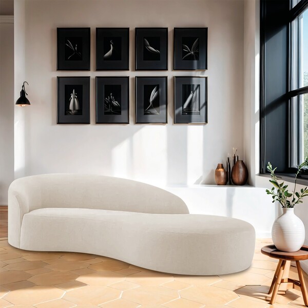 Divã Recamier Orgânico França 200cm Lado Direito Linho - Amar