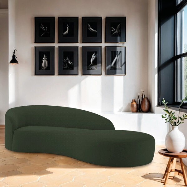 Divã Recamier Orgânico França 200cm Lado Direito Linho - Amar