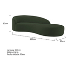 Divã Recamier Orgânico França 200cm Lado Direito Linho Doce S