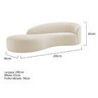 Divã Recamier Orgânico França 200cm Lado Esquerdo Bouclé - Do