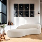 Divã Recamier Orgânico França 200cm Lado Esquerdo Linho - Doc