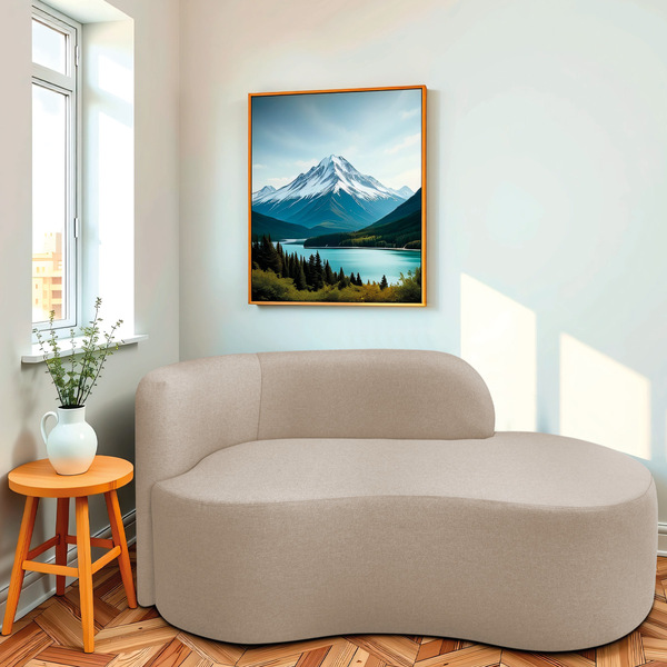 Divã Recamier Orgânico Tokyo 160cm Lado Direito Linho - Amare